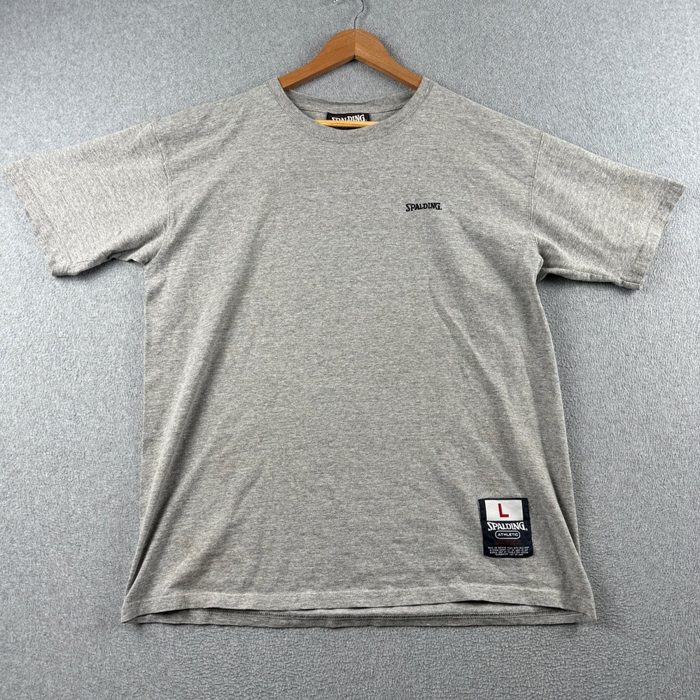 Vintage 90s Spalding T-Shirt Mens L Athletic Gray Short Sleeve